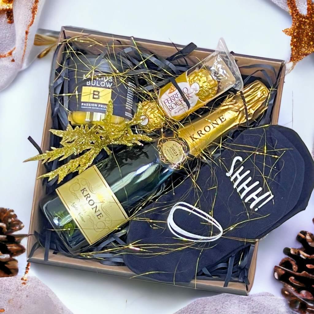 Elegant 375ml Krone Night Nectar in Twinkle Treats Tidings Gift Box with  Snuggly SHHH! Socks - Fabulous Flowers