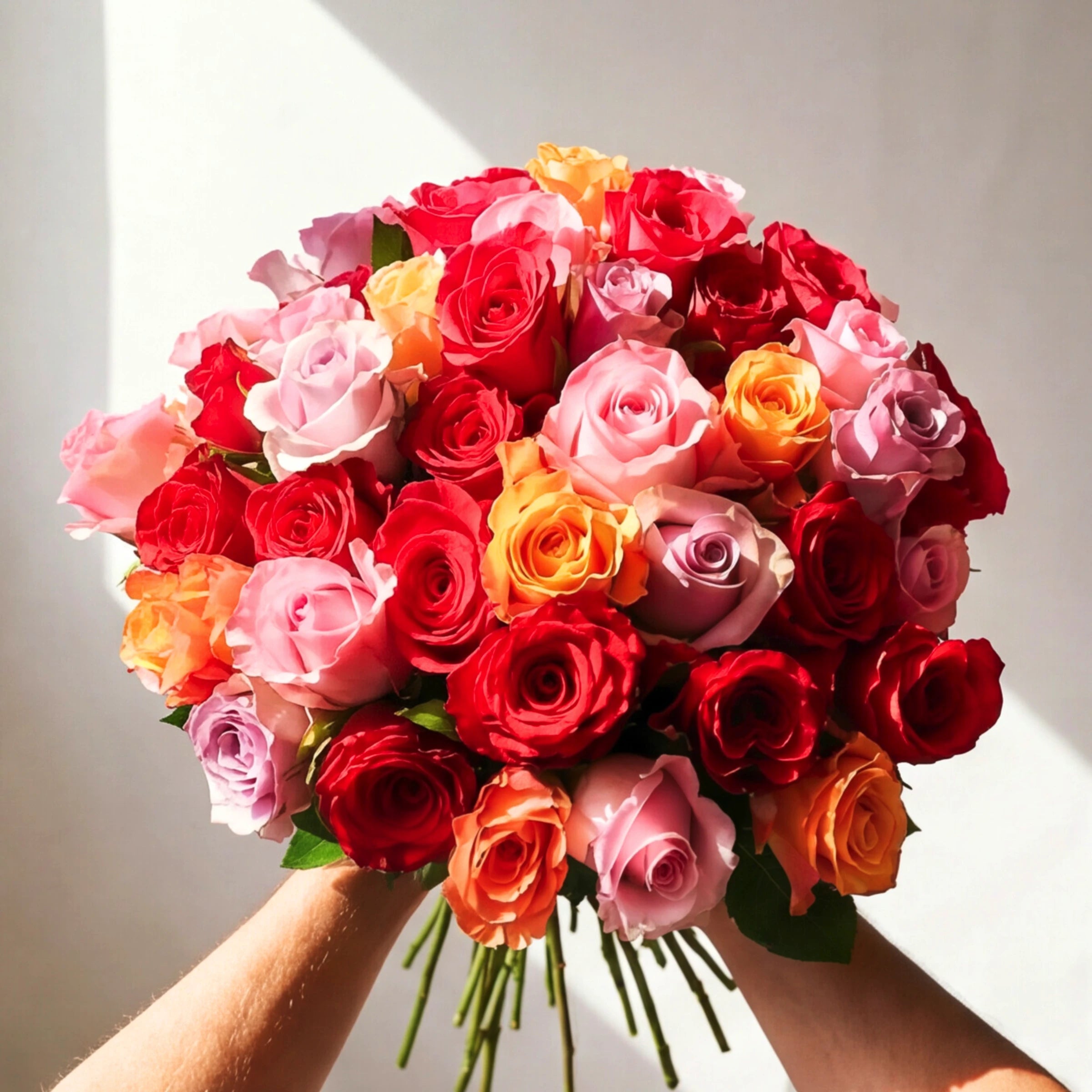 Vibrant Rose Bouquet - detail view
