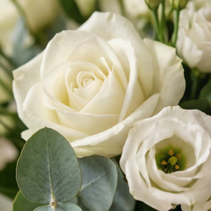 White Purity Vase Arrangement - detail view