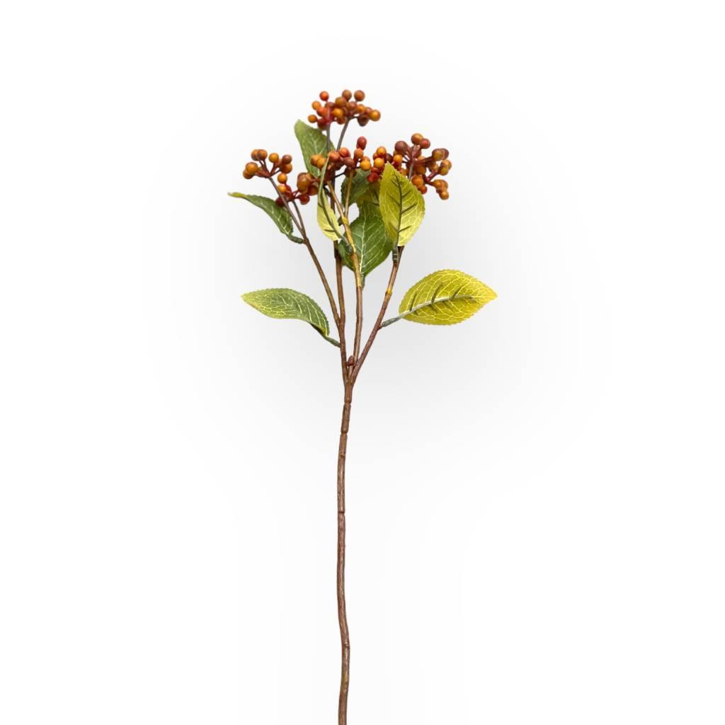 Rust-Colored Wild Berry Spray Artificial Flower Stem | Fabulous Flowers and Gifts