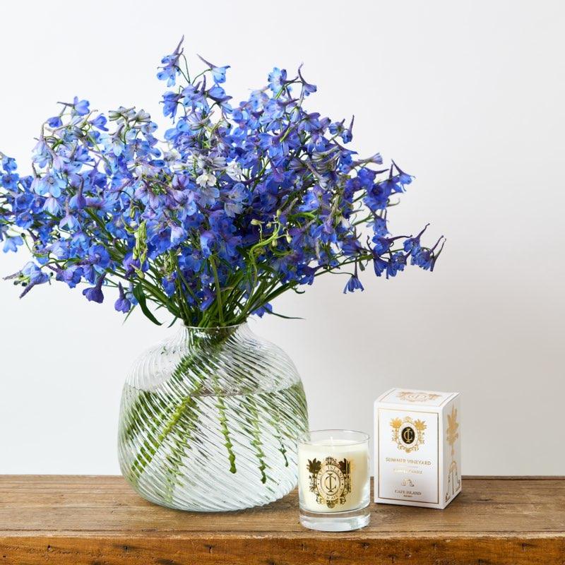 Blue Sapphire Flower Arrangement with Delphiniums - Fabulous Flowers
