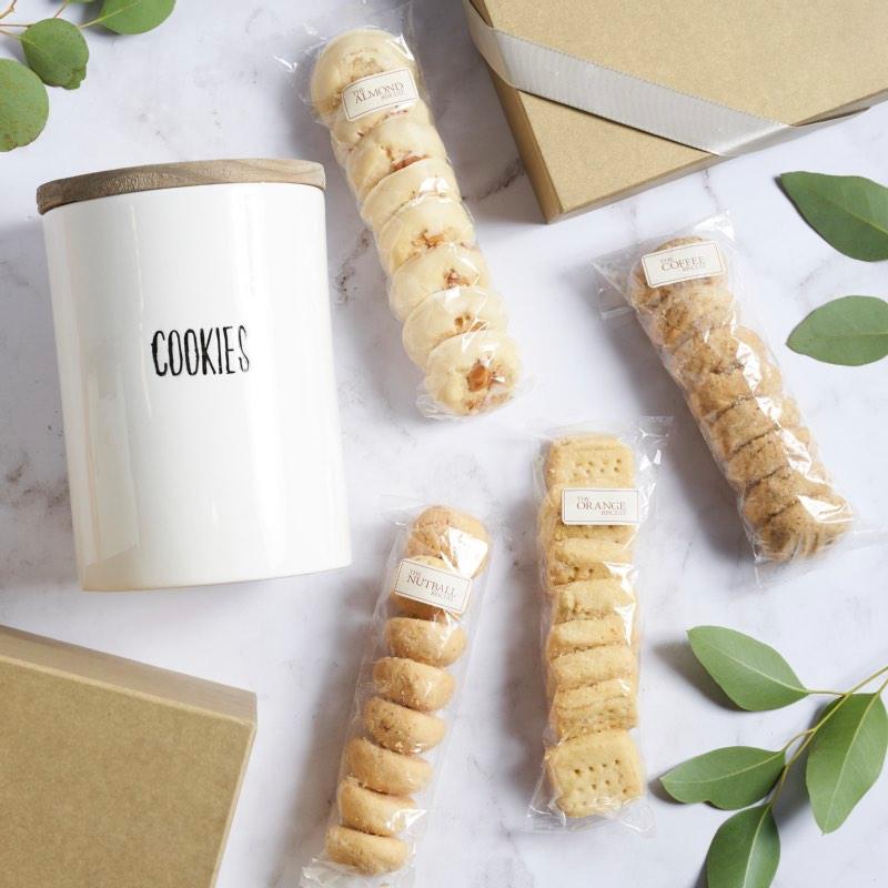 Cookie jar with scrumptious luxury biscuits | Fabulous Flowers and Gifts