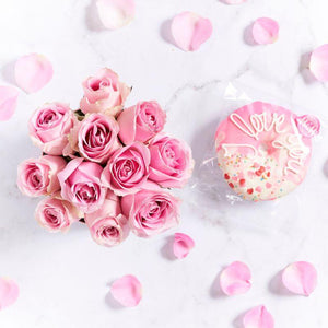 P.S I Love You Floral Box Pink Roses and a sweet | Fabulous Flowers