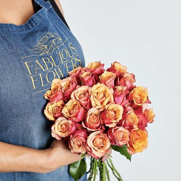 Sunset Rose Bunch (24 Stems) - Fabulous Flowers Cape Town Flower Delivery