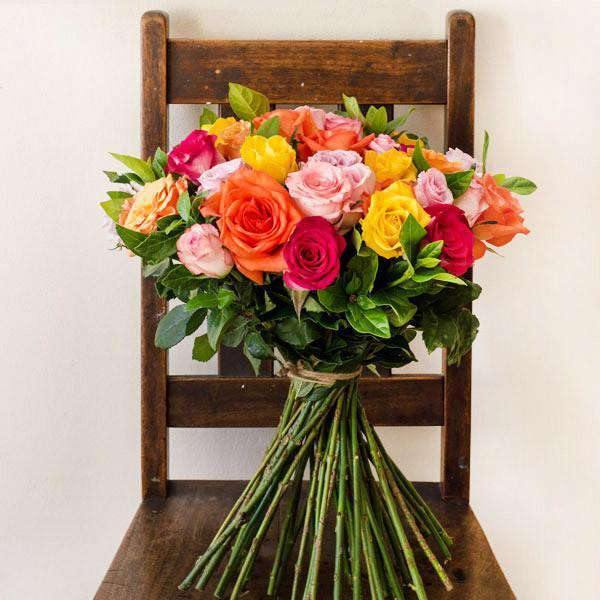 Rose Bouquet of mixed colours - Fabulous Flowers