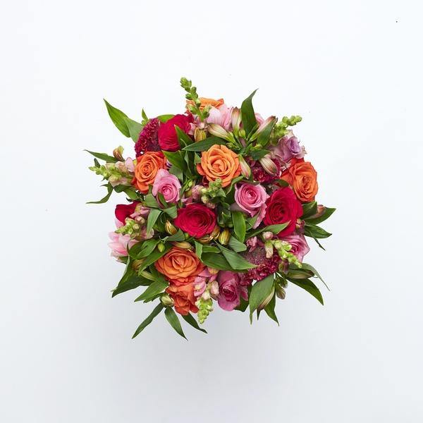 Elegant Pink Roses and Orange Roses in Sorbet Delight Arrangement | Fabulous Flowers