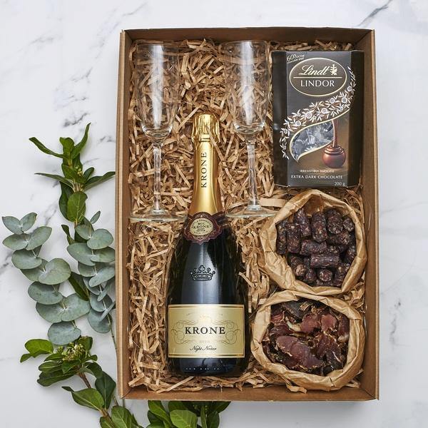 Celebrate A Good Life Gift Box - Fabulous Flowers, nationwide delivery, South Africa, courier, Krone, biltong, chocolate
